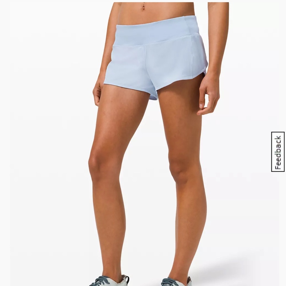 Lululemon Speed Up Low-Rise Lined Short 2.5” Size 12, Blue Linen